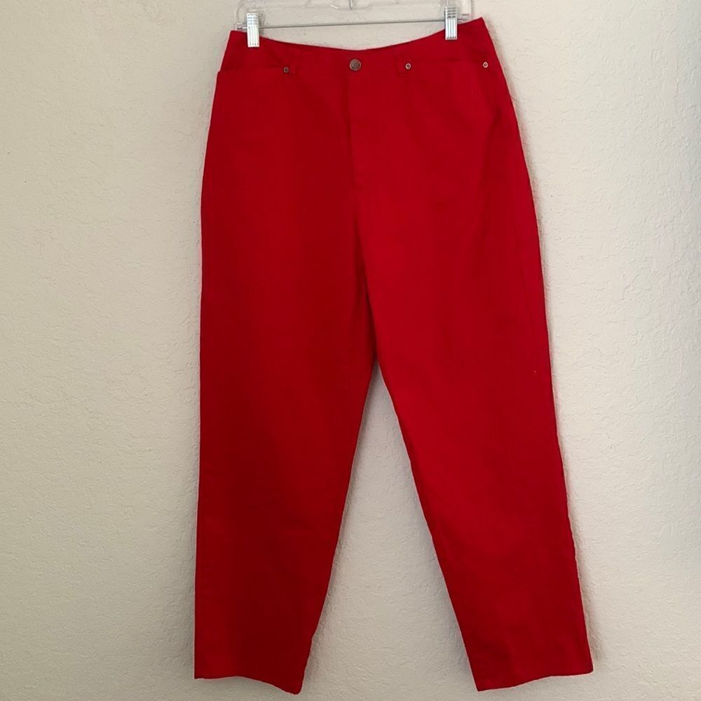 Liz Claiborne Cotton Red Pants Size 12 L